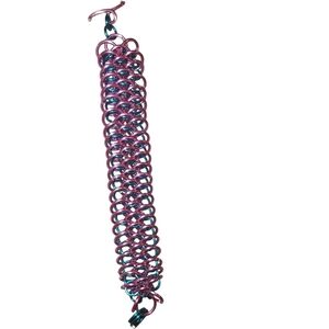 Pink and Blue Dragonscale Chainmail Bracelet